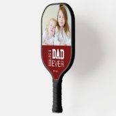 Beste vader ooit aangepaste foto naam rood pickleball paddle (Links)