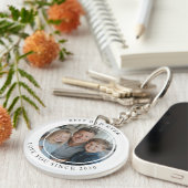 Beste vader ooit aangepaste foto sleutelhanger (Voorkant Rechts)