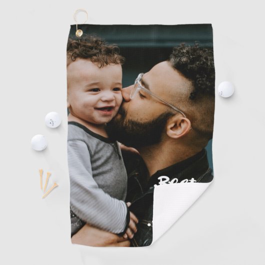 Beste vader ooit Aangepaste Foto Vaderdag Cadeauna Golfhanddoek (Insitu)