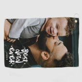 Beste vader ooit Aangepaste Foto Vaderdag Cadeauna Golfhanddoek (Horizontaal)