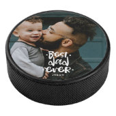 Beste vader ooit Aangepaste Foto Vaderdag Cadeauna Hockey Puck (3/4)