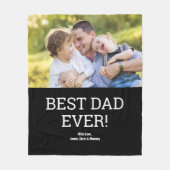 Beste vader ooit aangepaste foto Vaderdag Fleece Deken (Voorkant)