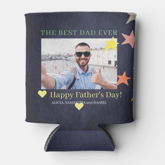 Beste vader ooit aangepaste foto Vaderdag modern Blikjeskoeler (Voorkant)