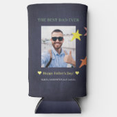 Beste vader ooit aangepaste foto Vaderdag modern Seltzer Blikjeskoeler (Voorkant)