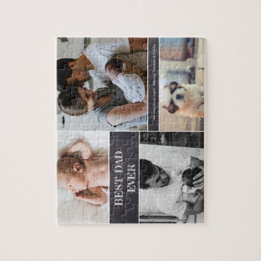 Beste vader ooit aangepaste fotocollage legpuzzel (Verticaal)