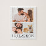 Beste vader ooit aangepaste foto's Vaderdag Collag Legpuzzel<br><div class="desc">Vier Vaderdag met een oprecht geschenk - de beste papa ooit aangepaste fotocollage-puzzel. Personaliseer met je favoriete familiefoto's om een uniek aandenken te creëer dat papa graag in elkaar zet. Een doordacht,  interactief cadeau voor vaders,  opa's en vaderfiguren.</div>