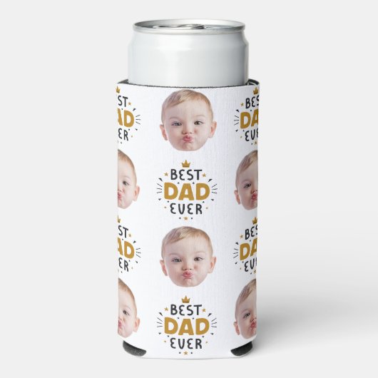 Beste vader ooit aangepaste grappige gezicht Kinde Seltzer Blikjeskoeler (Seltzer Achterkant)