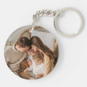  beste vader ooit Aangepaste naam Foto Ax Logo Sleutelhanger (Achterkant)