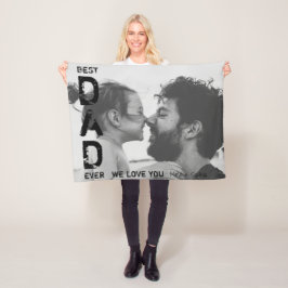 Beste vader ooit Aangepaste naam Foto Cool Vaderda Fleece Deken