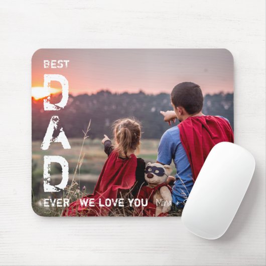 Beste vader ooit Aangepaste naam Foto Cool Vaderda Muismat (Met muis)