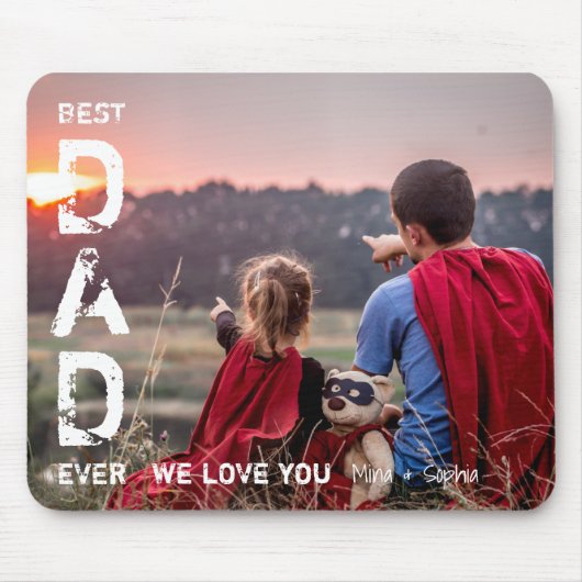 Beste vader ooit Aangepaste naam Foto Cool Vaderda Muismat (Voorkant)