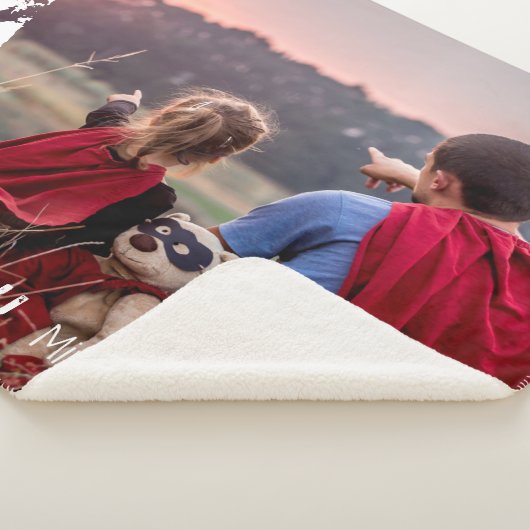 Beste vader ooit Aangepaste naam Foto Cool Vaderda Sherpa Deken (3/4)