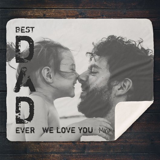 Beste vader ooit Aangepaste naam Foto Cool Vaderda Sherpa Deken