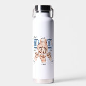 Beste vader ooit aangepaste vuistslag - drie Kinde Waterfles (Voorkant)