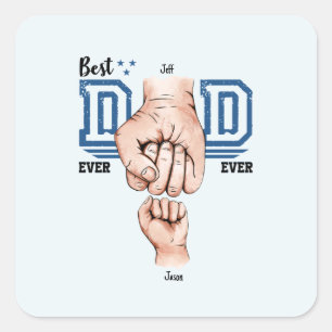 Beste vader ooit aangepaste vuistslag - een Kind Vierkante Sticker
