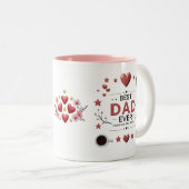 Beste vader ooit, altijd dankbaar tweekleurige koffiemok (Voorkant rechts)