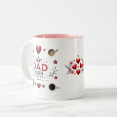 Beste vader ooit, altijd dankbaar tweekleurige koffiemok (Voorkant links)