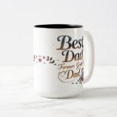 Beste vader ooit, altijd dankbaar tweekleurige koffiemok (Voorkant rechts)