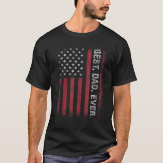 Beste vader ooit American Flag Vaderdag cadeau T-shirt