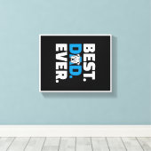 Beste vader ooit | Amerikaanse Bulldog Dad Gift Canvas Afdruk (Insitu (Houten vloer))