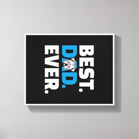 Beste vader ooit | Amerikaanse Bulldog Dad Gift Canvas Afdruk (Voorkant)