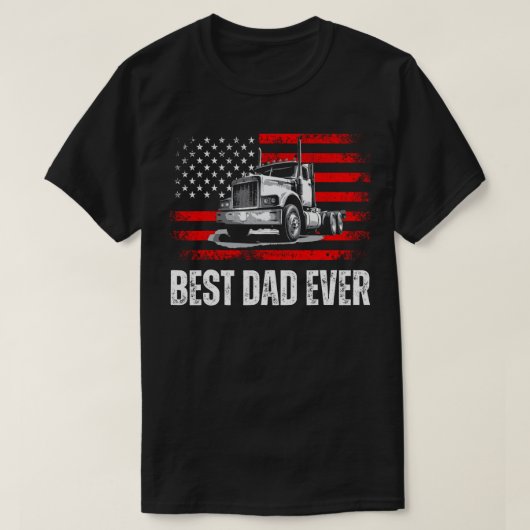 Beste vader ooit Amerikaanse vlag beste trucker va T-shirt (Design voorkant)