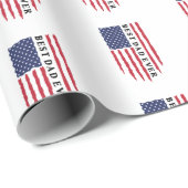 Beste vader ooit Amerikaanse vlag Cadeaupapier (Rol Hoek)