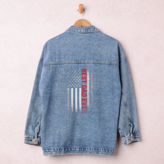 Beste vader ooit Amerikaanse vlag, eerste keer pap Denim Jacket (Hangar)