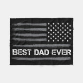 Beste vader ooit Amerikaanse vlag Funny Fathers Da Fleece Deken (Voorkant (Horizontaal))