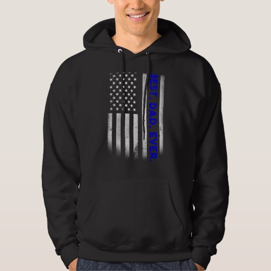  beste vader ooit Amerikaanse vlag met een druk ve Hoodie (Voorkant)