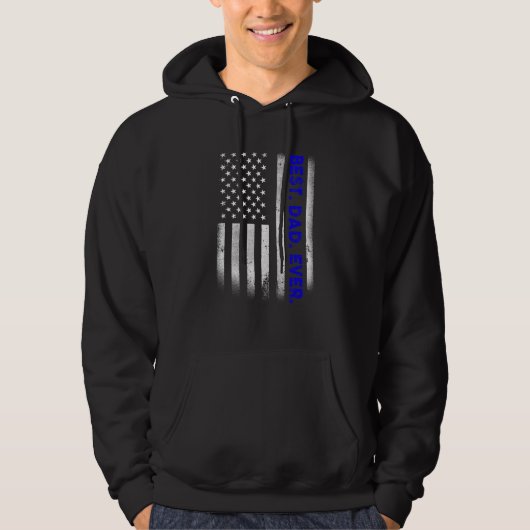  beste vader ooit Amerikaanse vlag met een druk ve Hoodie (Voorkant)