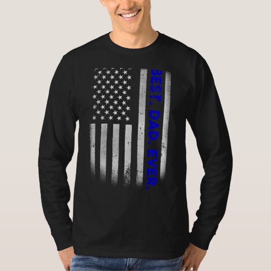  beste vader ooit Amerikaanse vlag met een druk ve T-shirt (Voorkant)