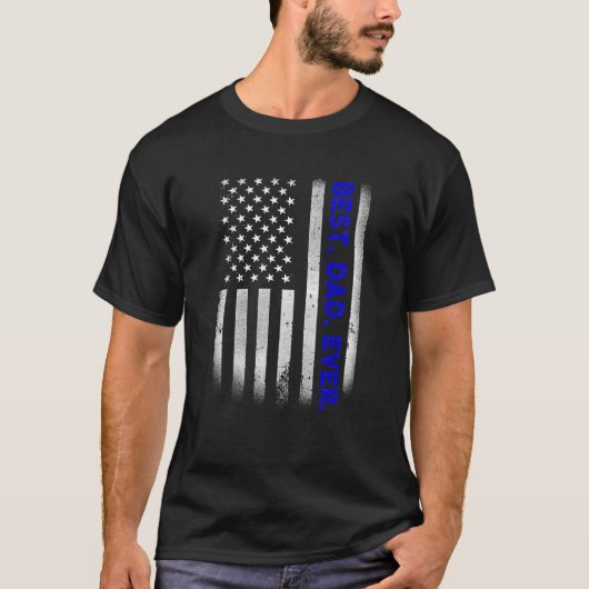 beste vader ooit Amerikaanse vlag met een druk ve T-shirt (Voorkant)