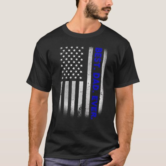  beste vader ooit Amerikaanse vlag met een druk ve T-shirt (Voorkant)