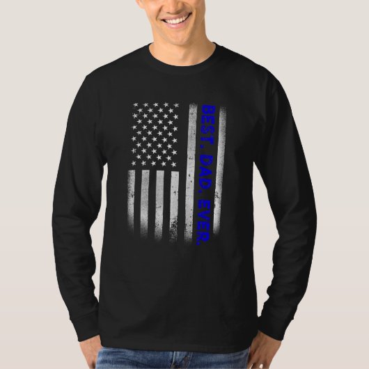 beste vader ooit Amerikaanse vlag met een druk ve T-shirt (Voorkant)