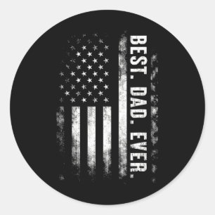 Beste vader ooit Amerikaanse vlag rug wit vet Ronde Sticker