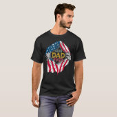 Beste vader ooit Amerikaanse vlag Super Hero Fathe T-shirt (Voorkant volledig)