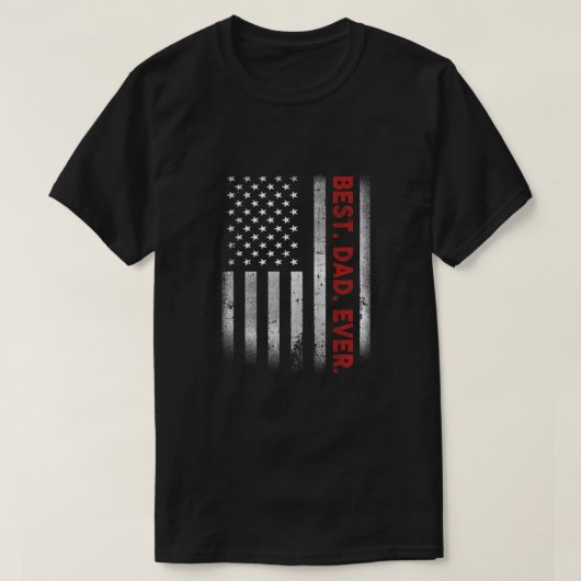 Beste vader ooit Amerikaanse vlag T-shirt (Design voorkant)