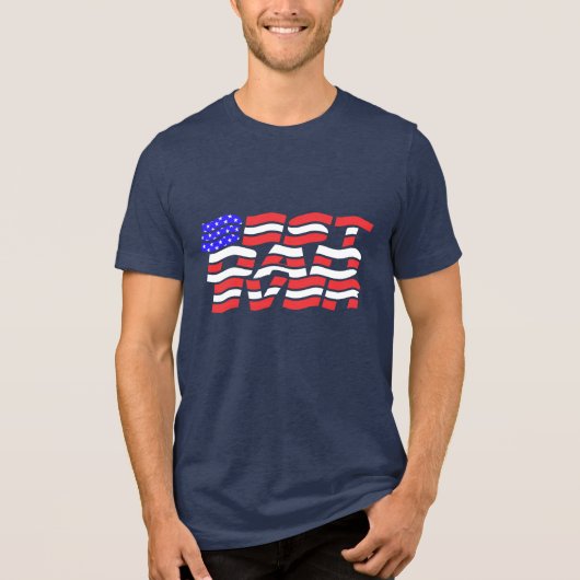 Beste vader ooit Amerikaanse vlag Tri-Blend Shirt (Voorkant)