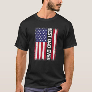 Beste vader ooit Amerikaanse vlag  vader Pap T-shirt