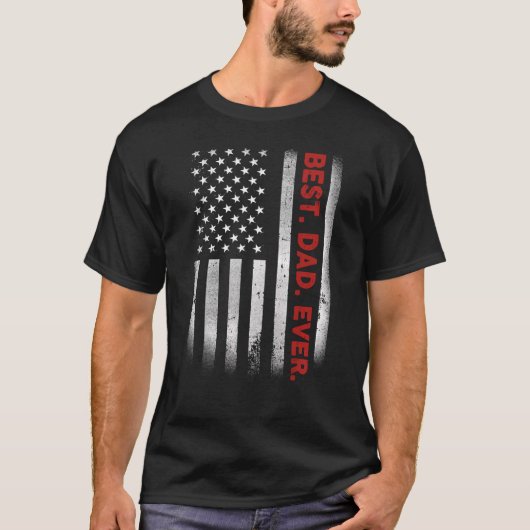 Beste vader ooit Amerikaanse vlag Vaderdag 1 T-shirt (Voorkant)