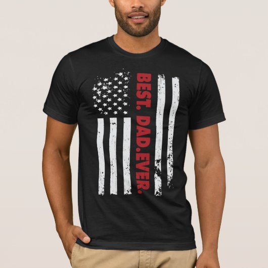 Beste vader ooit, Amerikaanse vlag Vaderdag T-shirt (Voorkant)