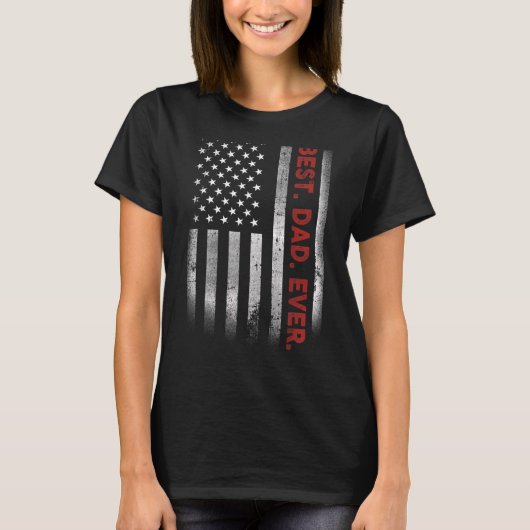 Beste vader ooit Amerikaanse vlag Vaderdag T-shirt (Voorkant)