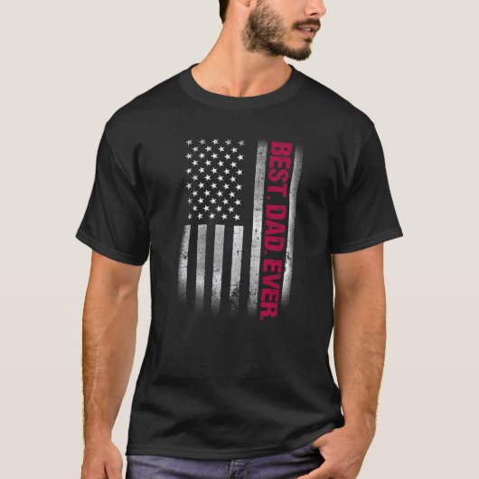 Beste vader ooit Amerikaanse vlag voor Vaderdag T-shirt (Voorkant)