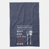 Beste vader ooit barbecue grill meester vaders naa theedoek (Verticaal)