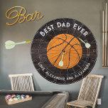 Beste vader ooit Basketball Distress text Dartbord<br><div class="desc">Moderne beste vader ooit Basketball-dartboard,  ideaal geschenk voor Vaderdag.</div>