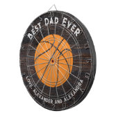Beste vader ooit Basketball Distress text Dartbord (Voorkant Rechts)