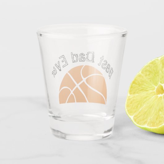 Beste vader ooit Basketball Distress text Shot Glas (Achterkant)