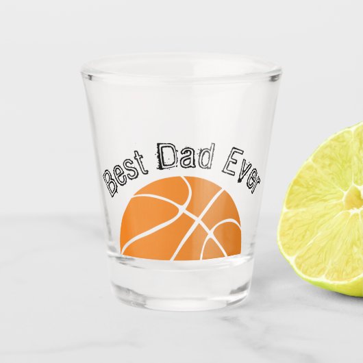 Beste vader ooit Basketball Distress text Shot Glas (Voorkant)