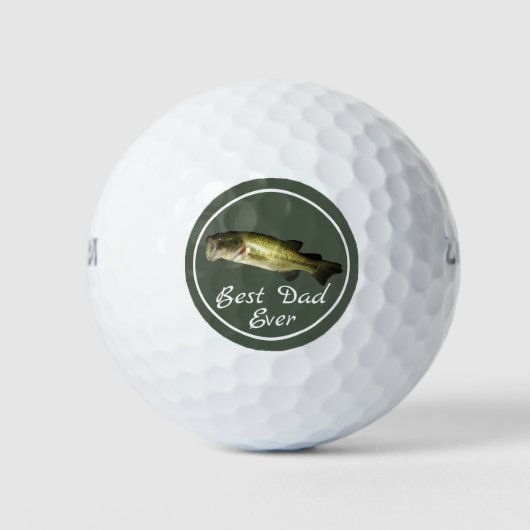 Beste vader ooit Bass Gevist aangepaste golfballen (Voorkant)
